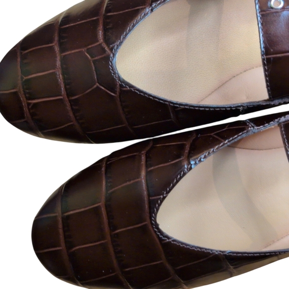 Madewell Remy Mary Jane Flat croc-stamped leather adjustable buckle strap size 8 - Picture 5 of 8